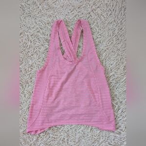 ZYIA Pink and Gray Striped Tank Top